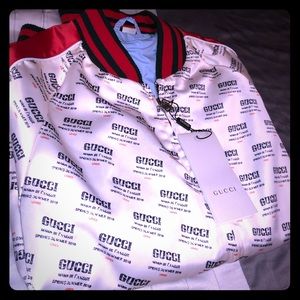 Gucci Logo-Print Blouson Bomber Jacket